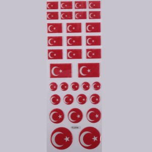 Türkische Flagge 3 Face Sticker Aufkleber